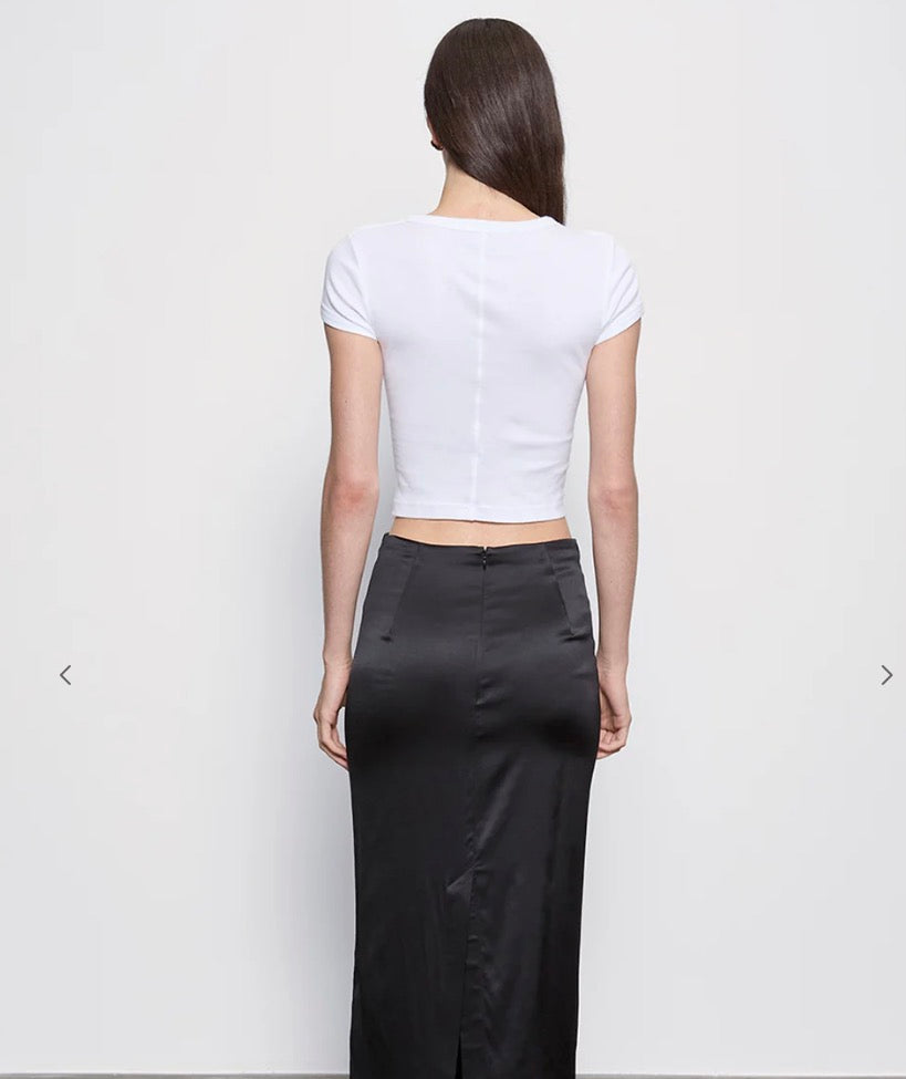 Supima baby rib crop tee