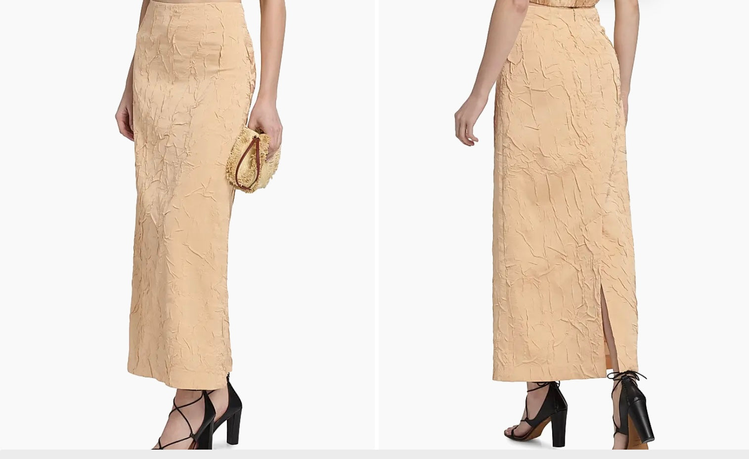 Inez Satin Pencil Skirt Driftwood