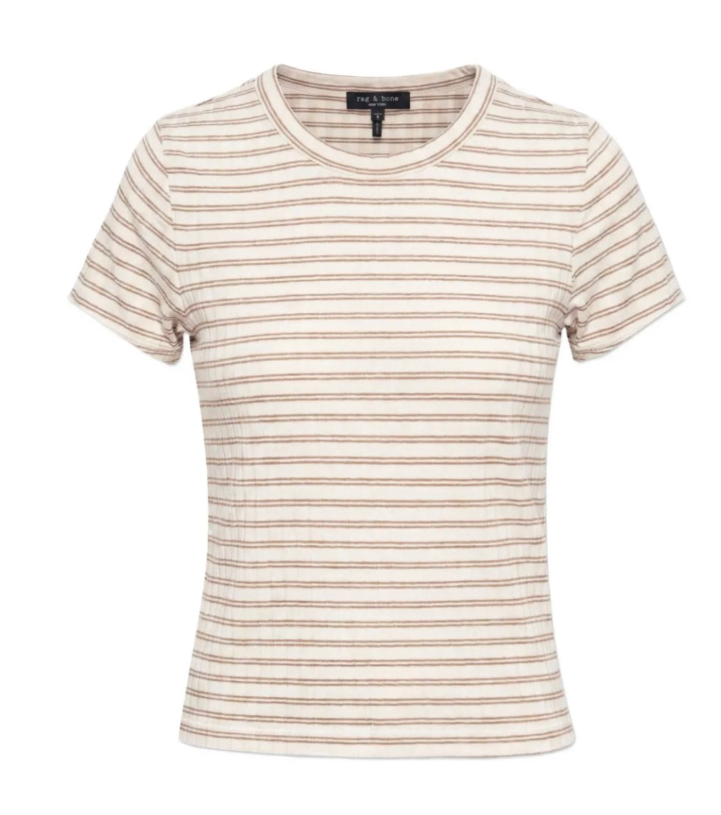 Ivory Multi Luca Stripe Rib Baby Tee