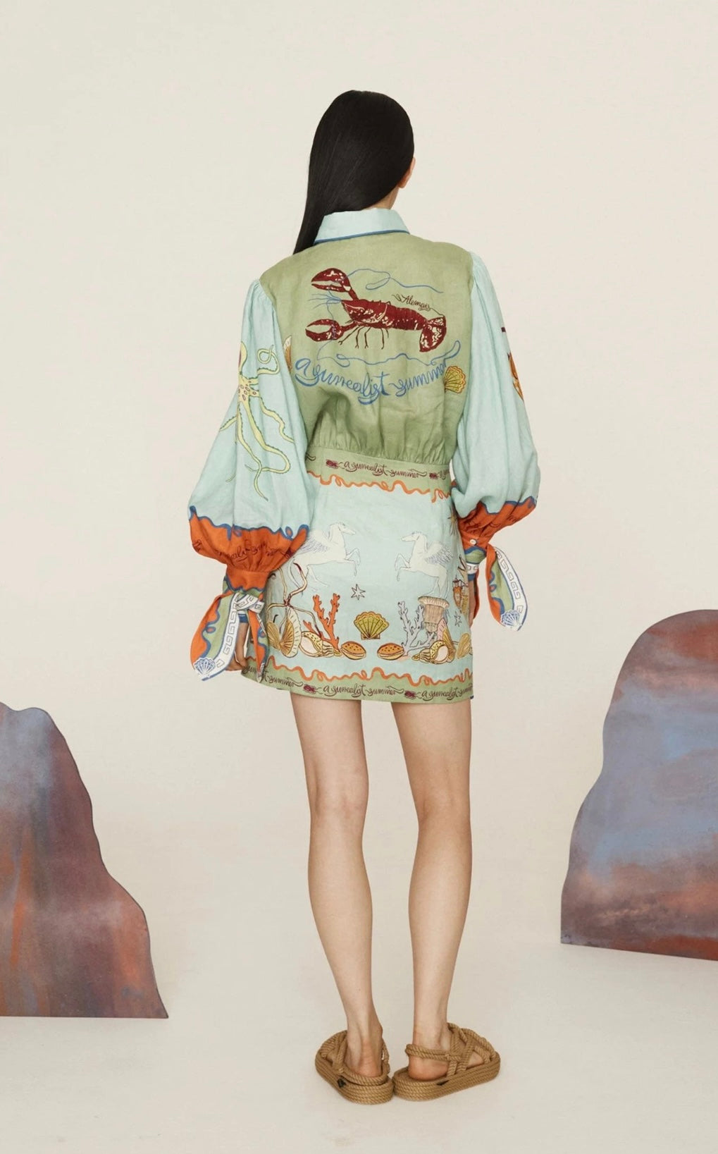 Alemais-SURREALIST SUMMER MINI SHIRTDRESS