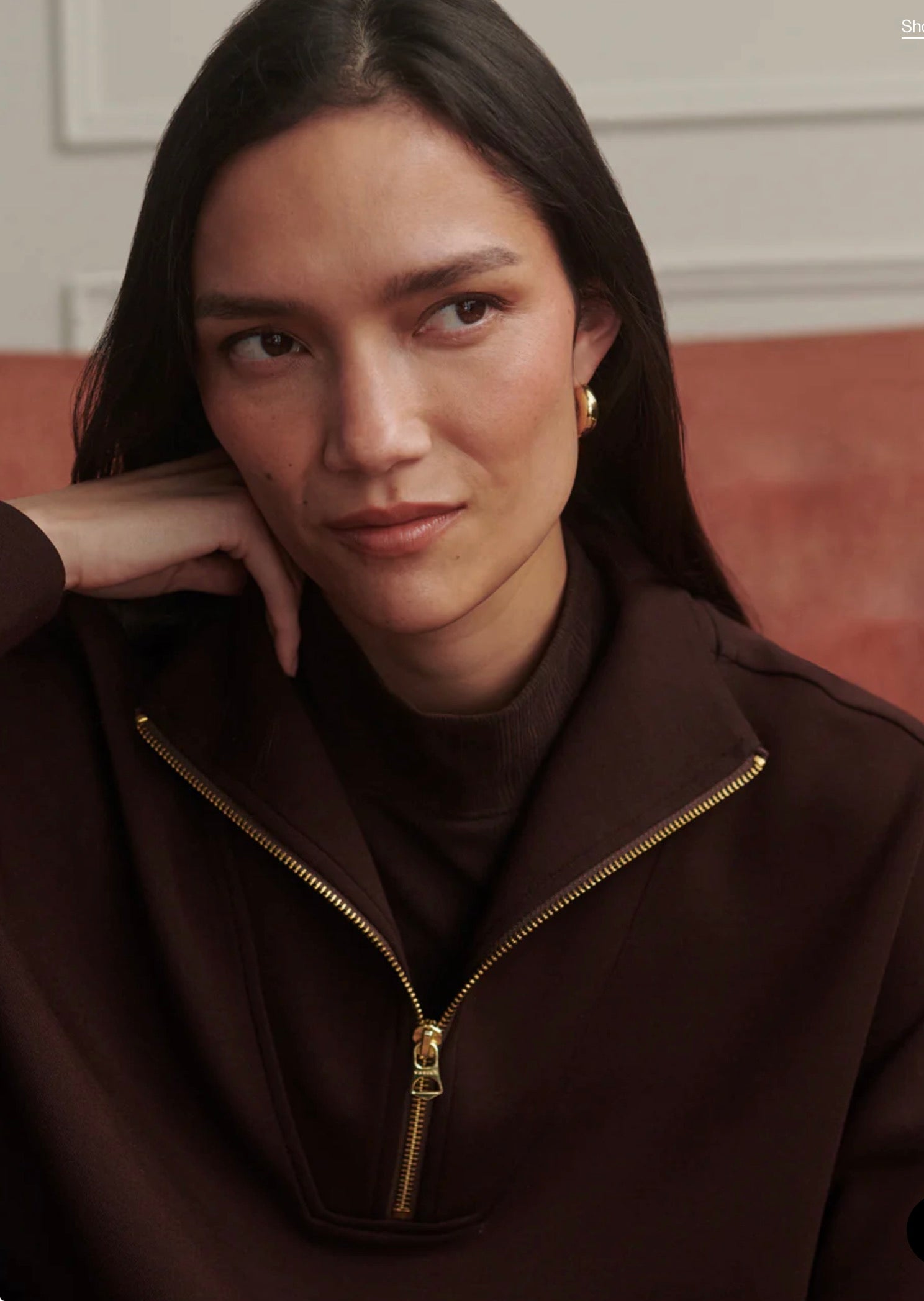 Hawley Half-Zip Sweat Coffee Bean