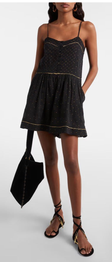 Vickie polka-dot cotton romper