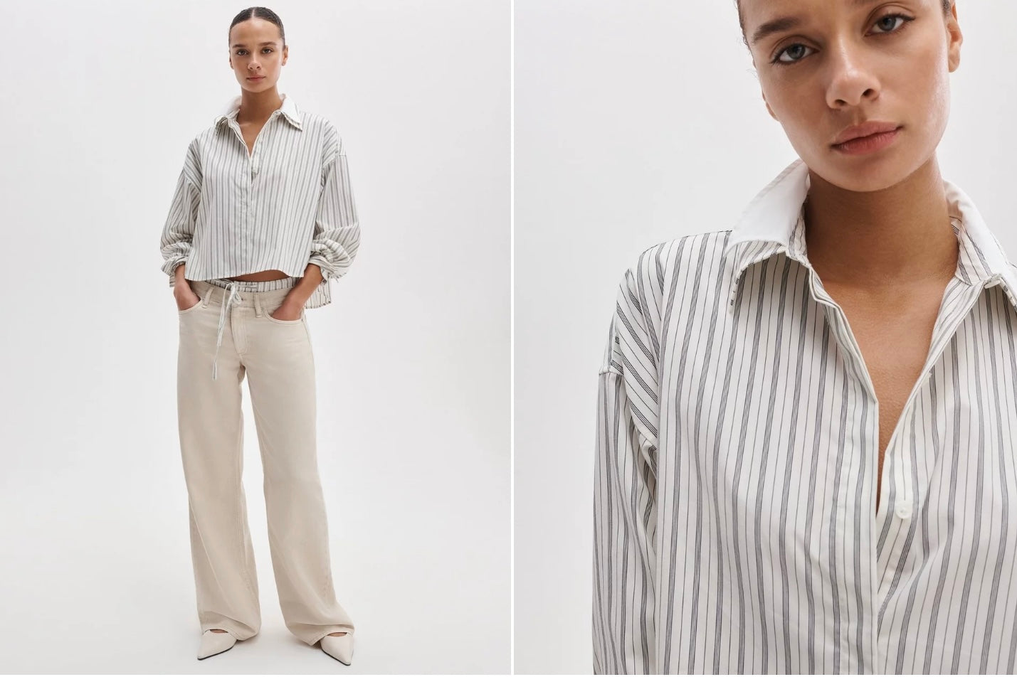 Cream Stripe Marin Stripe Layered Shirt