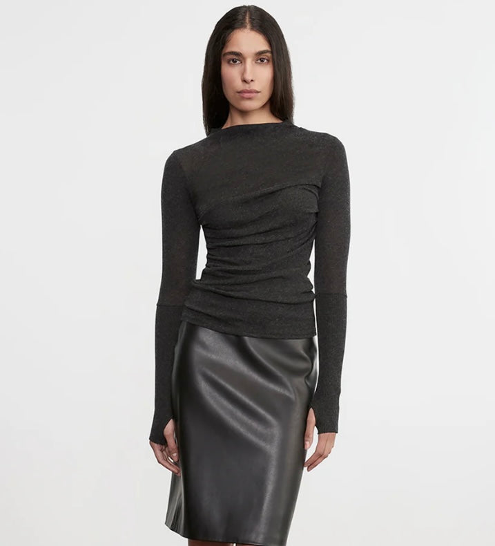 Cashmere Twist Top (Charcoal)