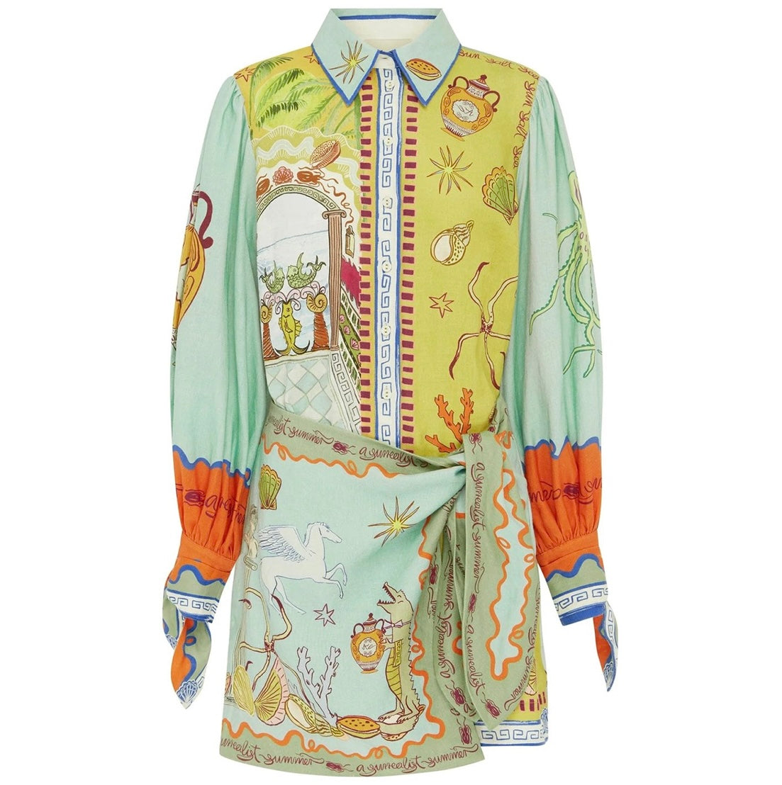 Alemais-SURREALIST SUMMER MINI SHIRTDRESS