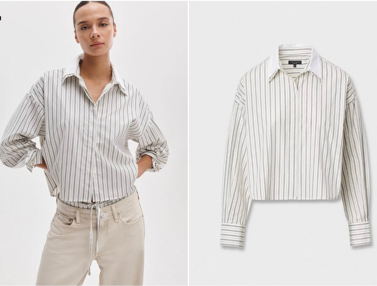 Cream Stripe Marin Stripe Layered Shirt