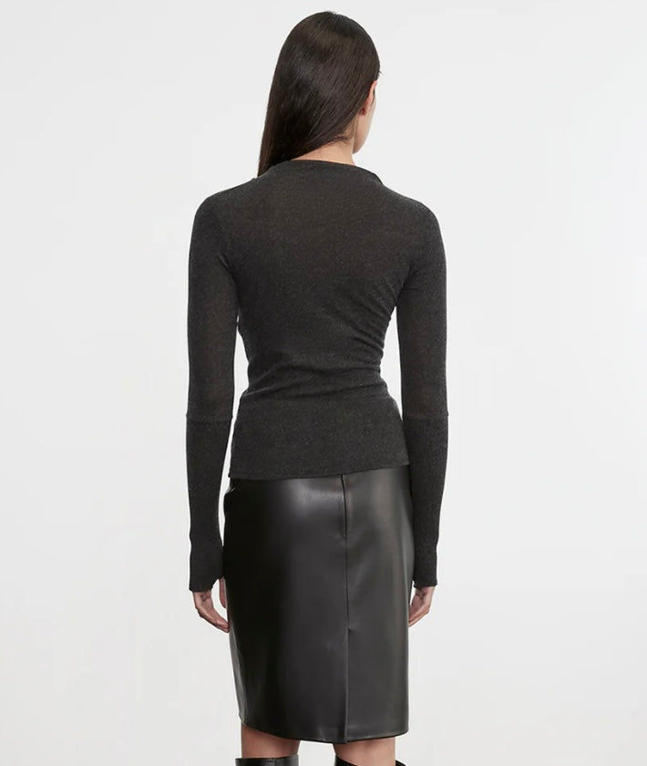 Cashmere Twist Top (Charcoal)