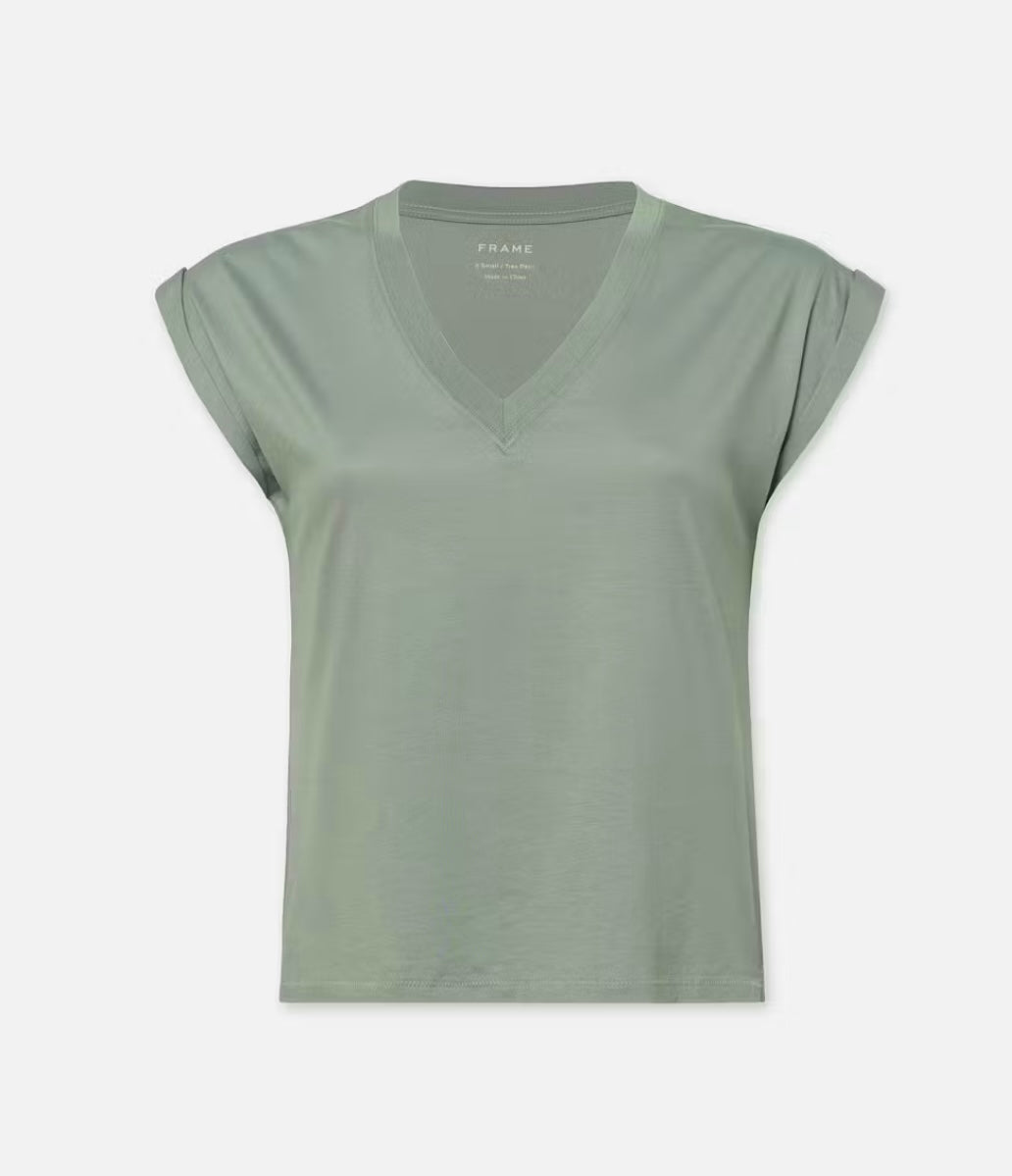 Frame-Easy V Neck Tee Sage