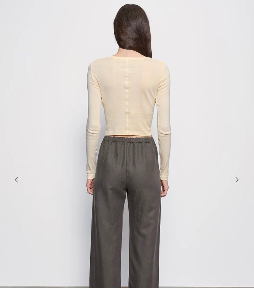 Supima baby rib LS cropped top