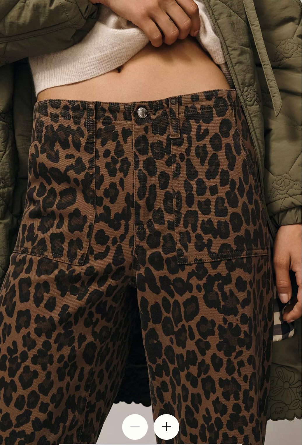 Utility Soft Barrel Jean -Dark Leopard