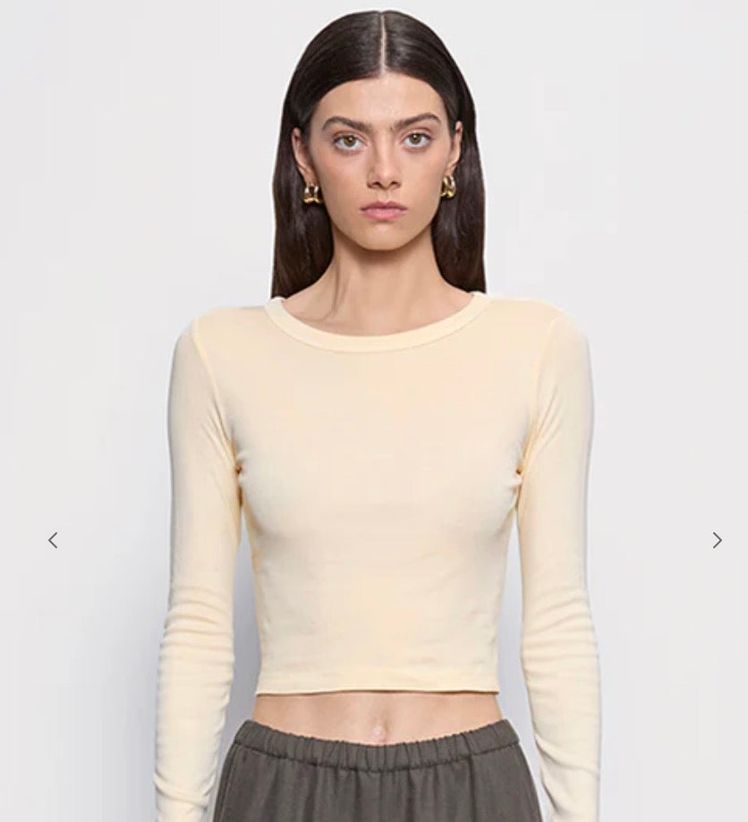 Supima baby rib LS cropped top