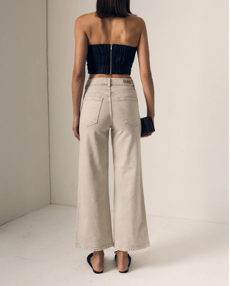 Juliette Wide-leg Ankle Jeans — Desert Sands