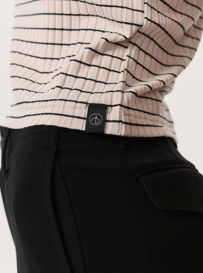 Luca Striped Rib-Knit Baby Tee