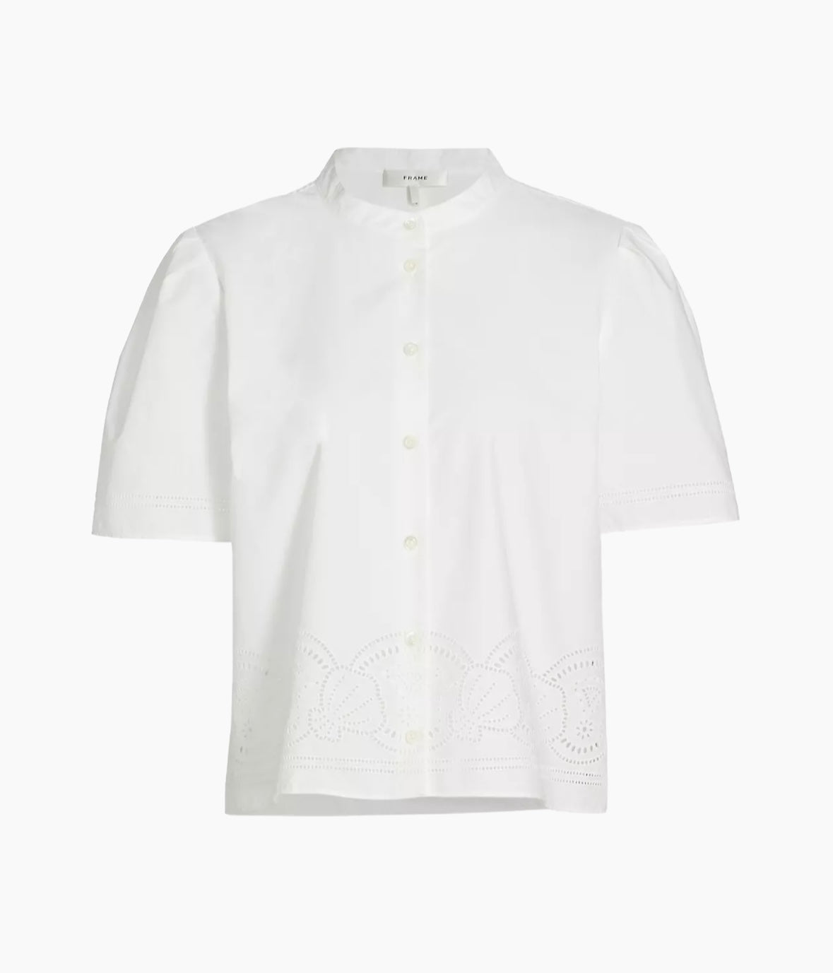 Frame-Embroidered S/S Shirt White