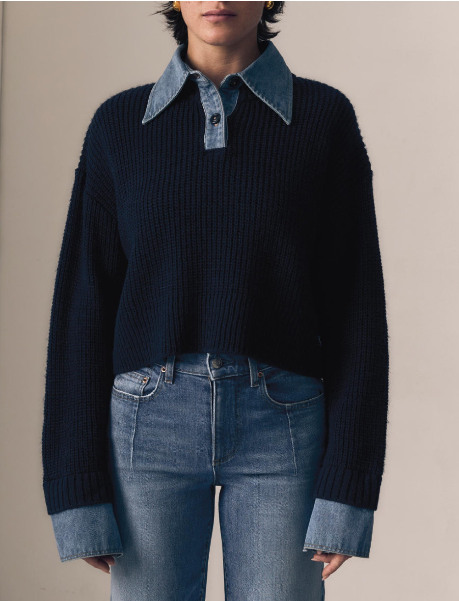 HARVEY SWEATER- NAVY/DENIM