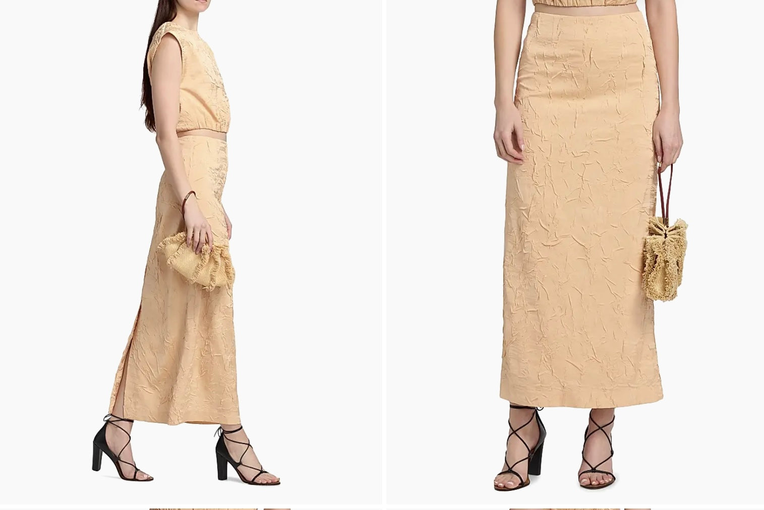 Inez Satin Pencil Skirt Driftwood