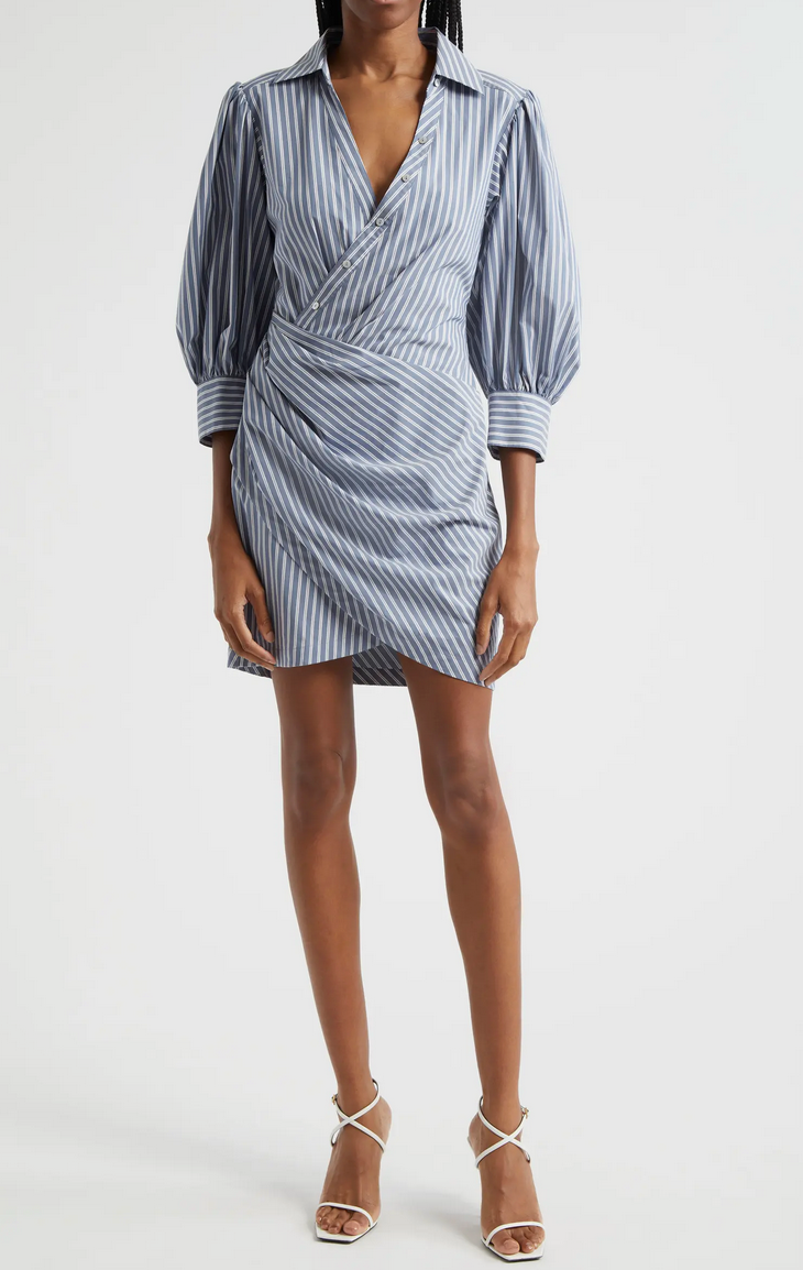 Cinq a Sept-Sabrina Stripe Macaulay Dress-Astro Blue Multi