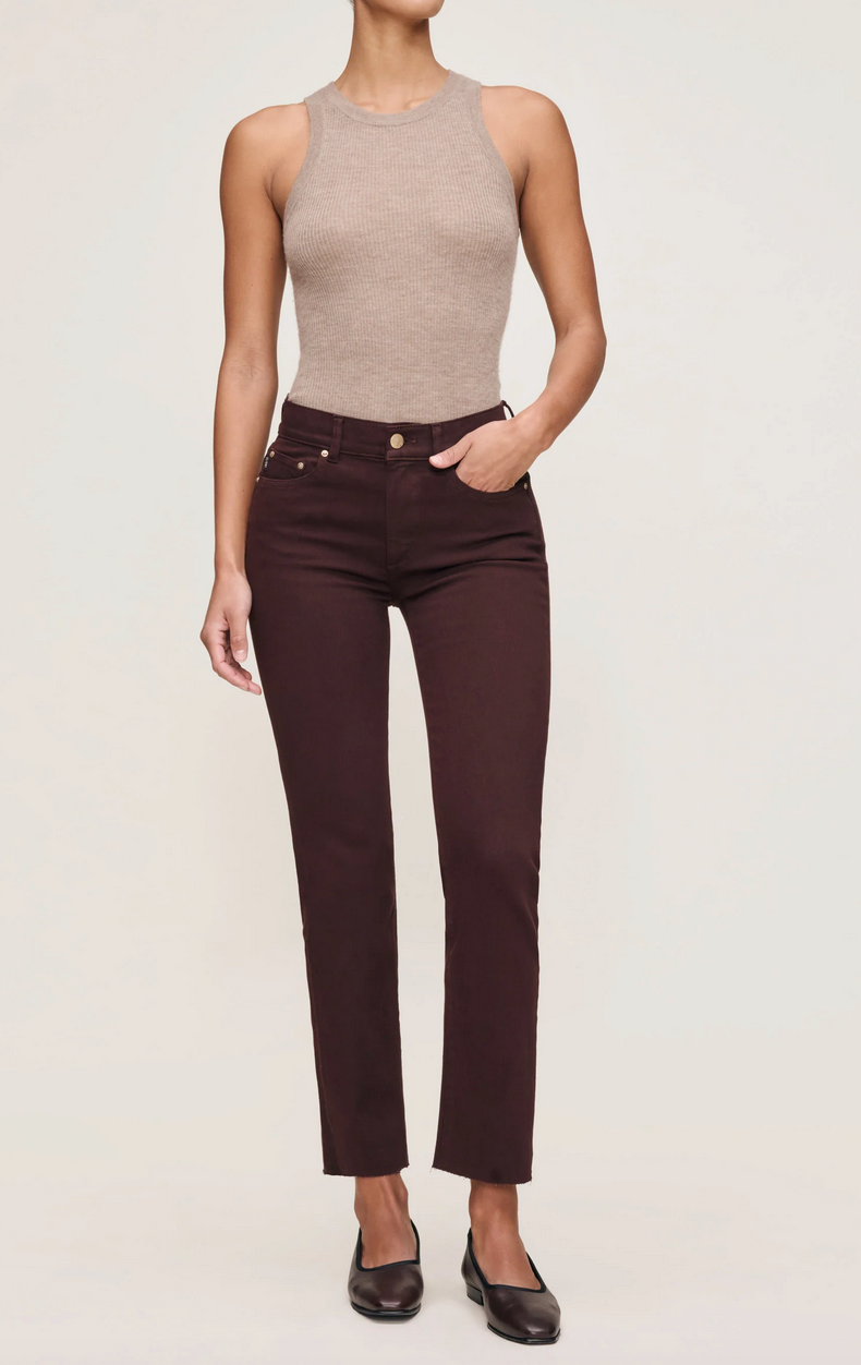 Mara Straight Mid Rise Ankle Jeans (FIG)