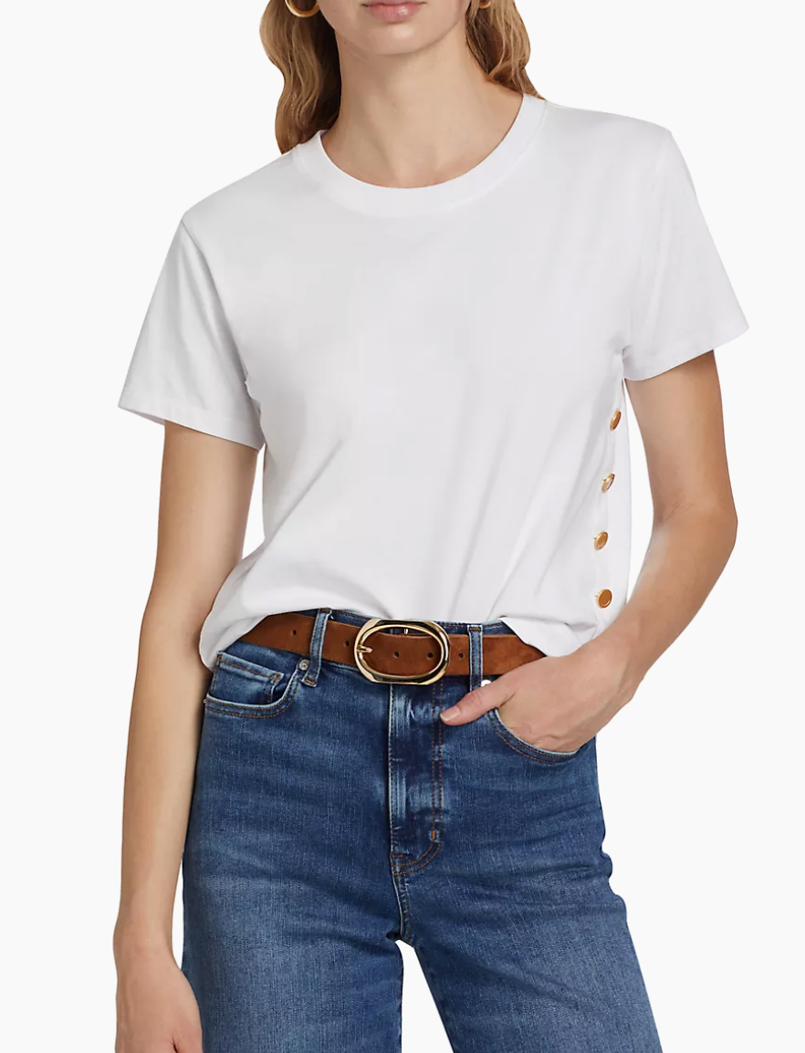 FRAME-SIDE DETAIL BUTTON TEE